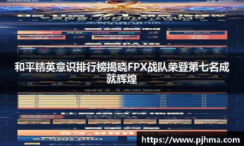 和平精英意识排行榜揭晓FPX战队荣登第七名成就辉煌