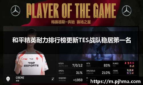 和平精英耐力排行榜更新TES战队稳居第一名
